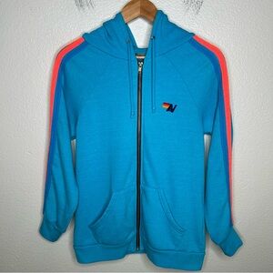 Aviator Nation full zip hoodie blue medium